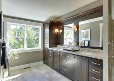 Custom bathroom cabinetry by Heartwood Custom Cabinetry