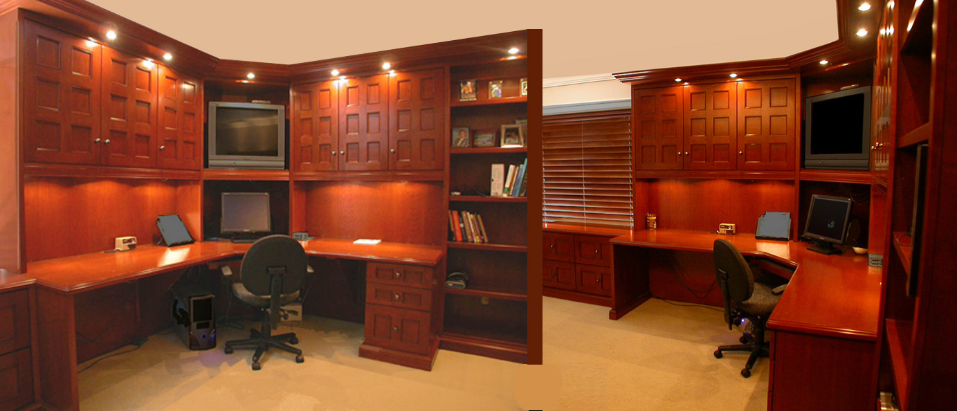 Beautiful custom desk in an executive office by Heartwood Custom Cabinetry